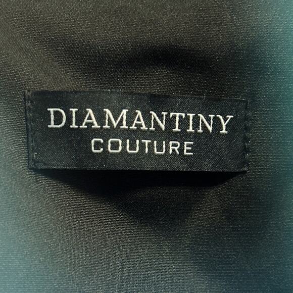 Diamantiny Couture Dress Size Small to Medium Gray Blue Sequined Floral Formal - Picture 8 of 10